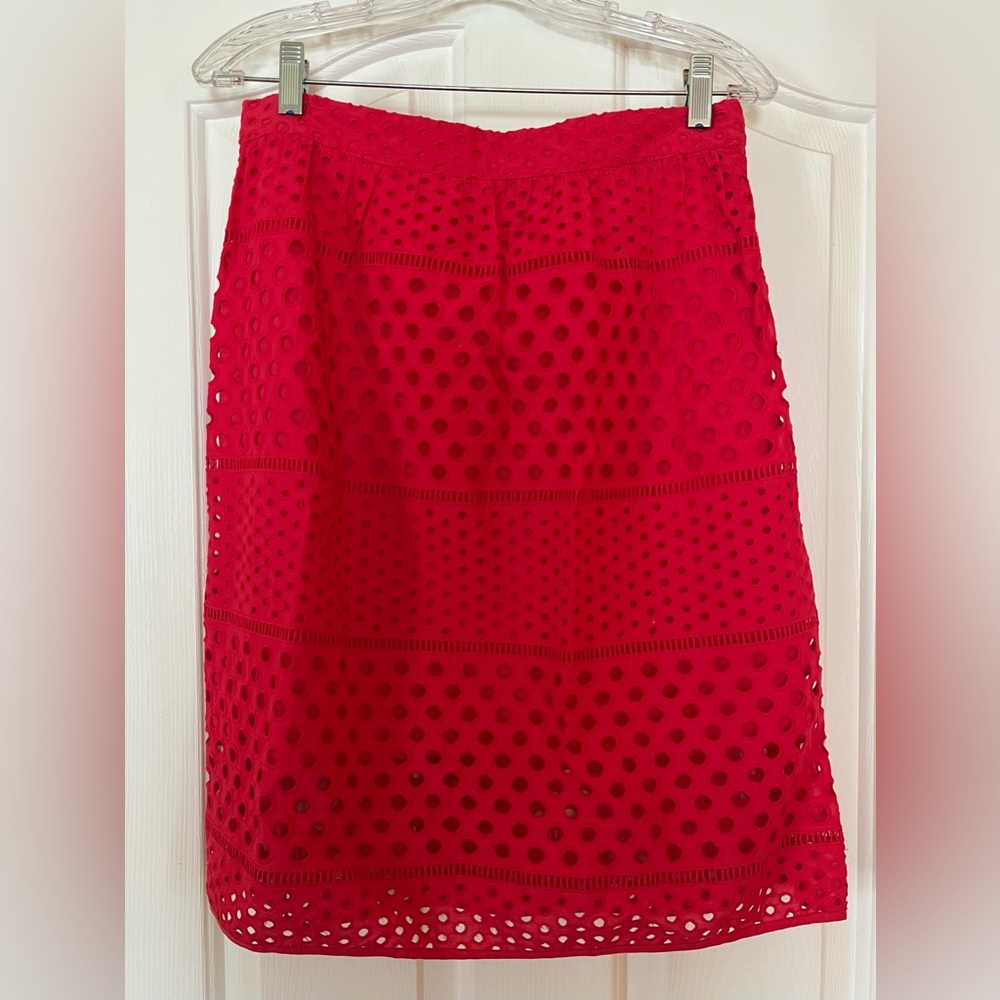 Ann Taylor Loft eyelet pink skirt